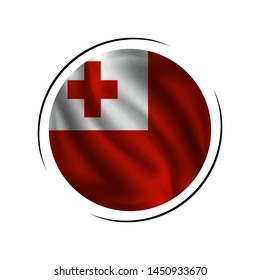 Waving Tonga flag,  the flag of Tonga, vector illustration