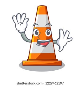 Waving traffic cone on Made in cartoon