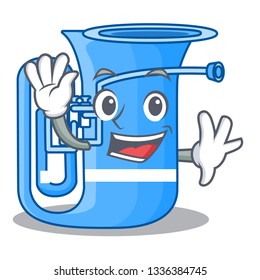 Waving tuba isolated with in the character
