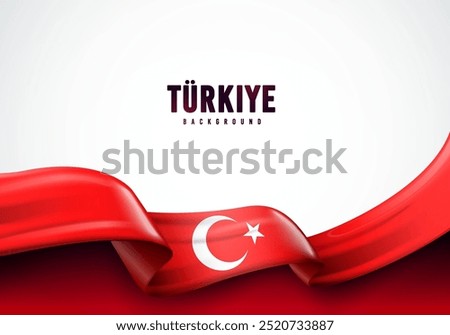 Waving Turkish Flag. Türkiye Or Turkey Background Concept
