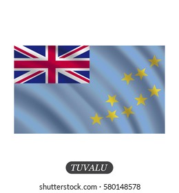 Waving Tuvalu flag on a white background. Vector illustration