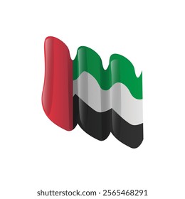Waving UAE nation flag icon design vector