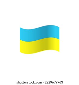 schwingende Ukraine Flagge Symbol flach Design. schwenkende Ukraine Flagge Vektorgrafik. einzeln auf weißem Hintergrund.
