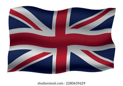 ondeando la bandera del Reino Unido.Bandera ondulada vectora del Reino Unido.
