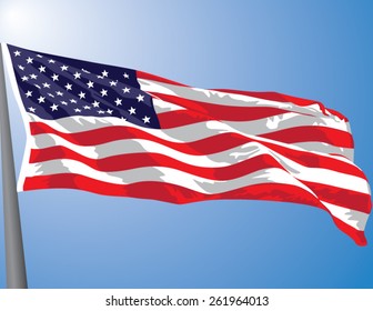 Waving US Flag Vector