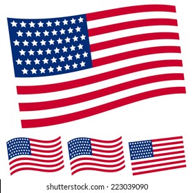 Waving US Flags