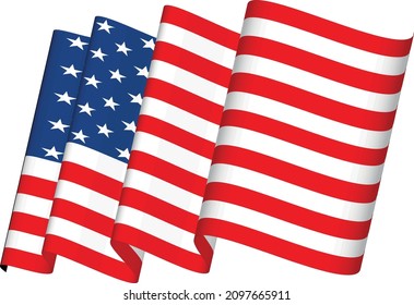 Waving USA Flag Vector Illustration