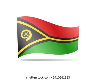Waving Vanuatu flag in the wind. Flag on white background vector illustration