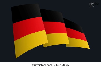 Waving Vector flag of Germany. National flag waving symbol. Banner design element.
