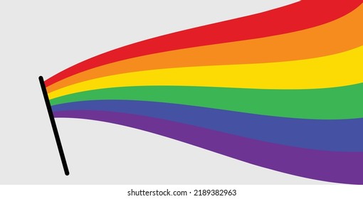Bandera del vector ondulante con líneas de colores lgbt