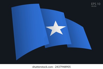 Waving Vector flag of Somalia. National flag waving symbol. Banner design element.
