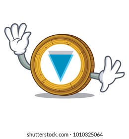 Waving Verge coin character cartoon