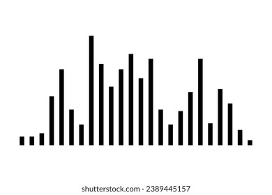 Waving, vibration and pulsing lines. Graphic design elements for financial monitoring, medical equipment, music app. Vector illustration