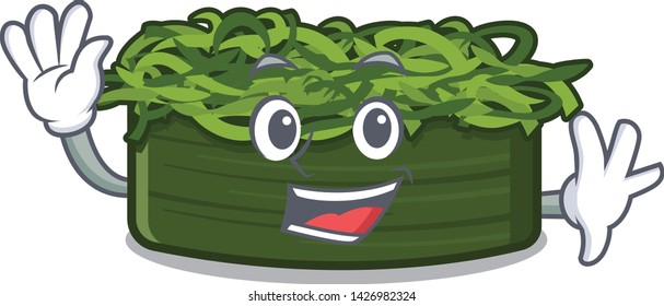 Waving wakame chuka isolated with the mascot