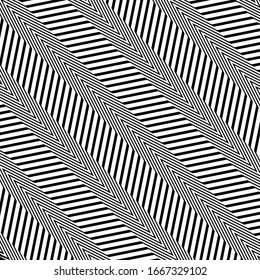 Waving, wavy, curvy (zig-zag, criss-cross) lines. Irregular parallel stripe with winding, squiggle, wiggle distortion / deformation effect.  Sinuous, billowy lines background, texture