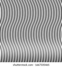 Waving, wavy, curvy (zig-zag, criss-cross) lines. Irregular parallel stripe with winding, squiggle, wiggle distortion / deformation effect.  Sinuous, billowy lines background, texture