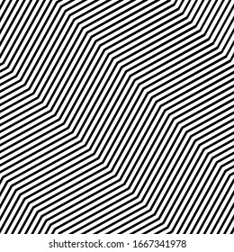 Waving, wavy, curvy (zig-zag, criss-cross) lines. Irregular parallel stripe with winding, squiggle, wiggle distortion / deformation effect.  Sinuous, billowy lines background, texture