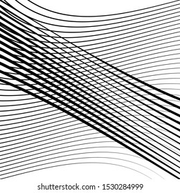 Waving, wavy lines pattern. Billowy, undulating tangle lines grid,mesh. Interlace undulating stripes. Squiggle, squiggly, wobbly interlock, intersecting strips, streaks. Abstract background, texture