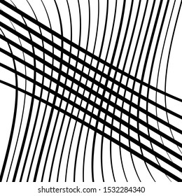 Waving, wavy lines pattern. Billowy, undulating tangle lines grid,mesh. Interlace undulating stripes. Squiggle, squiggly, wobbly interlock, intersecting strips, streaks. Abstract background, texture