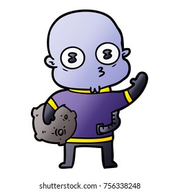 waving weird bald spaceman