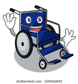 Waving wheelchair in the a character shape