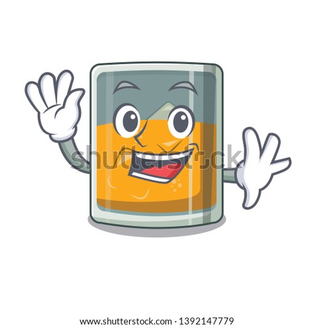 Waving whiskey islated with in the character