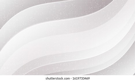 Waving White Circuit Microchip Technology on Future Background,Hi-tech Digital and Communication Concept design,Free Space For text in put,Vector illustration.