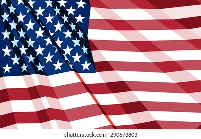 waving in the wind Flag of the USA