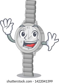 Waving wristwatch in the a character shape