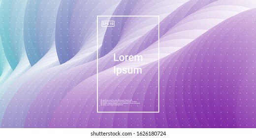 Wavy 3d Color Shape. Color Liquid Gradient. Vector Design. Vibrant Creative Image. Blue, Teal, Purple Futuristic Background. Modern Horizontal Composition. Abstract  Dynamic Illustration.
