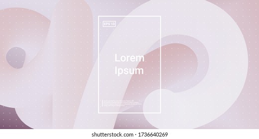 Wavy 3d Color Shape. Color Liquid Gradient. Vector Design. Vivid Trend Concept. Beige Cosmetic Futuristic Background. Modern Horizontal Composition. Abstract  Dynamic Illustration.
