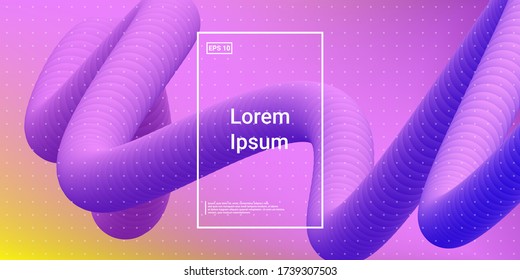 Forma de color ondulada 3d. Gradiente líquido de color. Diseño de vectores. Efecto creativo de color. Azul, Teal, Morado Fondo Futurista. Composición horizontal moderna. Resumen de Ilustración Dinámica.
