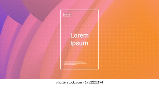 Forma de color ondulada 3d. Gradiente líquido de color. Diseño de vectores. Un concepto simple y vibrante. Anaranjado, Fondo Futurista Rosa. Composición horizontal moderna. Resumen de Ilustración Dinámica.
