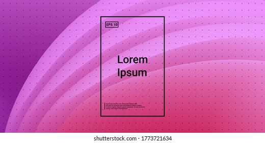 Wavy 3d Color Shape. Color Liquid Gradient. Vector Design. Color Creative Image. Magenta, Crimson Futuristic Background. Modern Horizontal Composition. Abstract  Dynamic Illustration.
