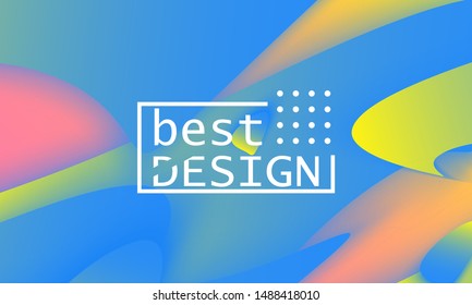 Wavy 3d geometric background. Fluid shapes. Trendy gradient colors. Vector illustration.