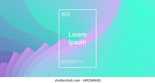 Wavy 3d Shape. Horizontal Gradient Shapes. Wavy Fluid Blue, Purple. Color, Technology Background. Minimal Dynamic Web Applications. Mobile Illustration Flyer. Vector Template Design.
