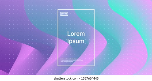 Wavy 3d Shape. Horizontal Gradient Shapes. Wavy Fluid Blue, Purple. Wavy, Calm Template. Minimal Dynamic Web Applications. Mobile Illustration Flyer. Vector Template Design.
