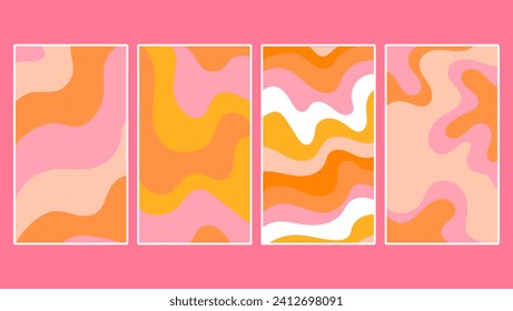 Wavy 70s background groovy vector wallpaper for your instagram social media stories