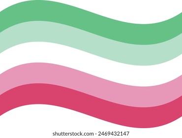 Wavy Abrosexual Pride Flag Isolated in White
