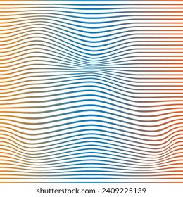 Wavy abstract 3d design. Waves with depth. Wavy lines background. Abstract waves illustration.