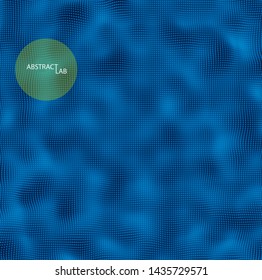 Wavy abstract background consists of dots and wireframe. Sound or physical wave. Cyberspace. Abstract background for science or electronic music theme design.
