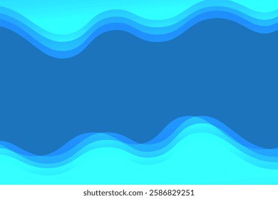 Wavy abstract background design with calm blue gradations. Perfect for presentations, posters or creative digital designs.