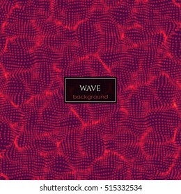 Wavy abstract background. Dot formed wave. Sound or physical wave. Cyberspace.  Abstract background for science or electronic music theme design.
