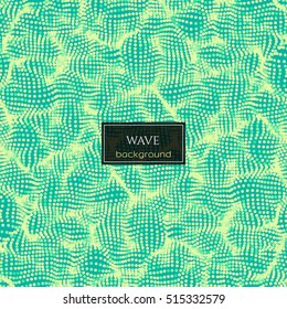 Wavy abstract background. Dot formed wave. Sound or physical wave. Cyberspace.  Abstract background for science or electronic music theme design.