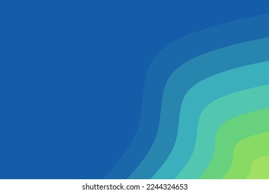 wavy abstract background with fresh soft green to dark blue layered gradient
