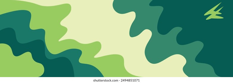 Wavy abstract background. green wavy shape vector illustration for banner, flyer, brochure, presentation and website design