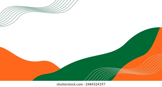 Fondo abstracto ondulado del tema de la independencia india, fiesta anual. Diseño de la Plantilla para el Anuncio, tarjeta de felicitación, cartel.
