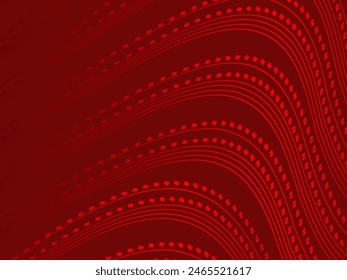 Wavy abstract background with modern gradient red color. Wavy lines and dots technology background.