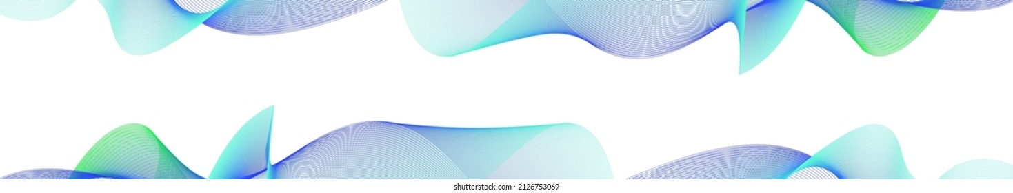 Wavy abstract background on white. Wavy lines shimmering in different colors. Vector stock illustration of abstract background with empty space.