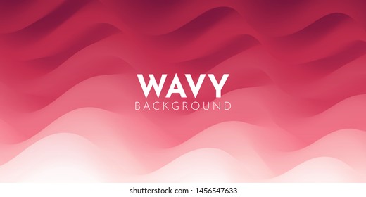 Wavy abstract background in red tone. Bright fluid shapes, flow banner, brochure, web page.